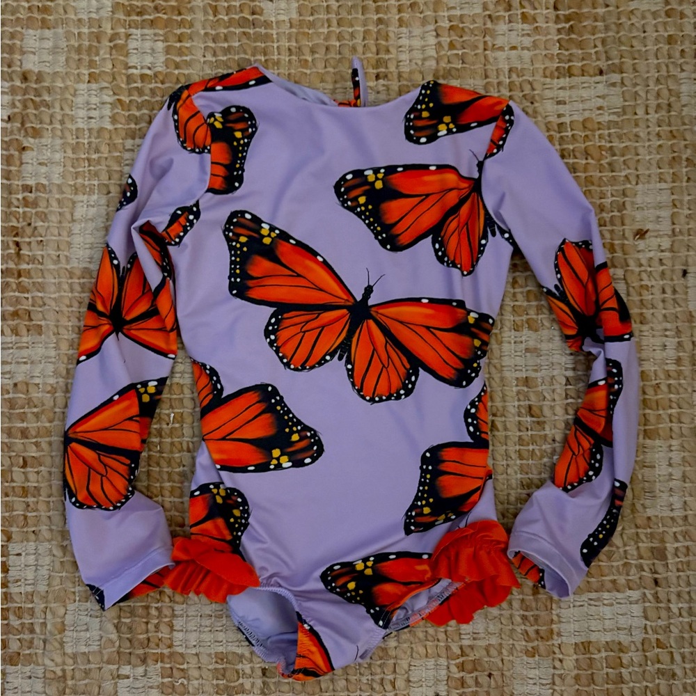 Pepita & Me longsleeve butterfly swimsuit sz 6